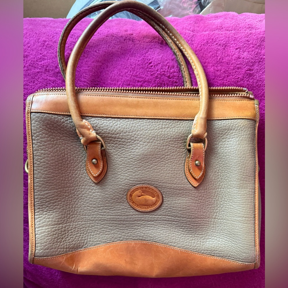 Dooney & Bourke Taupe Pebble Leather with British Tan Trim